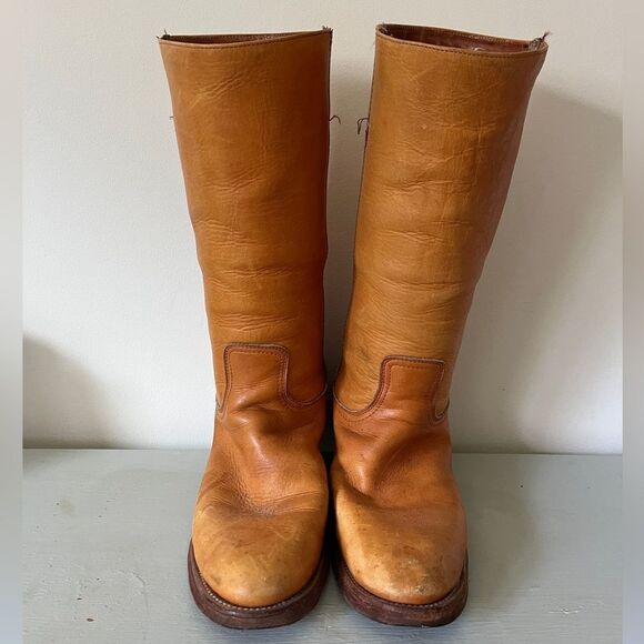 Vintage FRYE Black Label Tall Distressed Leather Boots | Size 9.5 main image 7